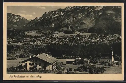 AK Bad Reichenhall, Teilansicht mit Lattengebirge