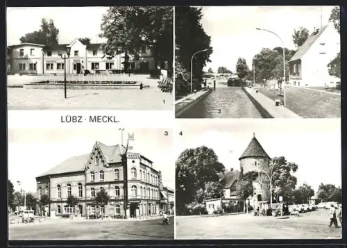 AK Lübz, HO-Gaststätte Stadt Lübz, An der Schleuse, HO-Gaststätte Zum Stadtturm, Wilhelm Pieck-Platz