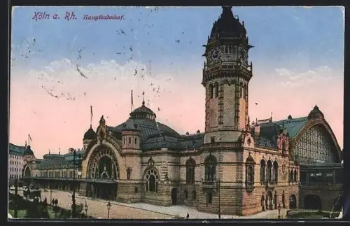 AK Köln, Hauptbahnhof mit Turm