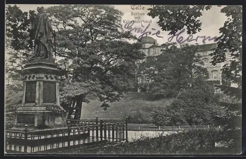 AK Celle, Schloss mit Kriegerdenkmal
