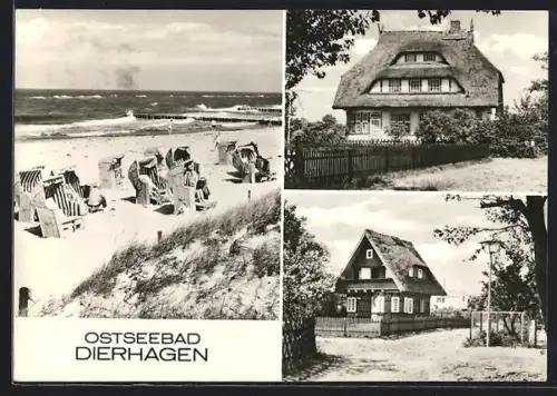 AK Dierhagen, Ostseebad, Landhaus, Strandpartie, Strassenpartie