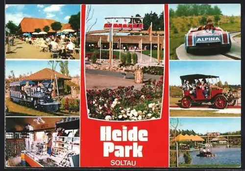 AK Soltau, Heide-Park, Cafe, Inneres Geschäft, Kleinbahn