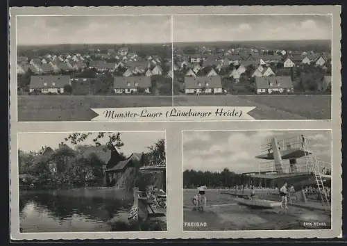 AK Munster-Lager, Freibad, Teilansichten