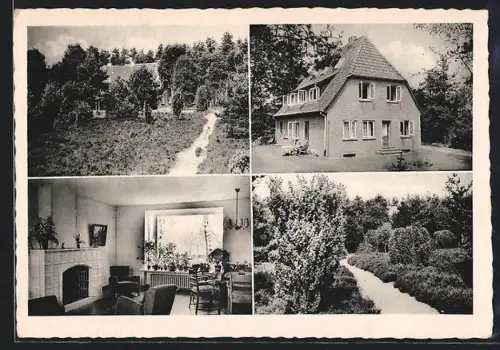 AK Steinbeck an der Luhe, Erholungsheim Spöktal, Innenansicht, Ortspartie