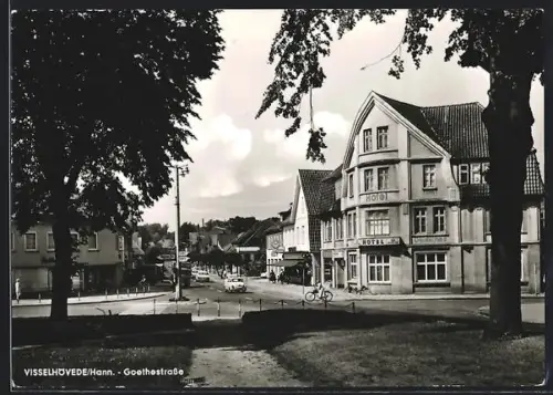 AK Visselhövede /Hann., Goethestrasse mit Hotel Deutsches Haus