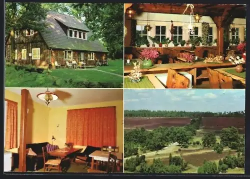 AK Bispingen, Hotel Hof Bockelmann und Cafe, Oberhaverbeck 1, Innenansichten