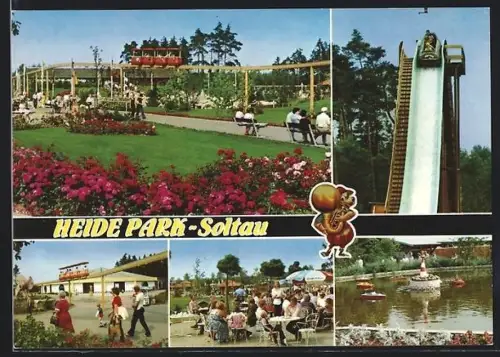 AK Soltau, Heide Park, Cafe, Wasserrutsche, Bahn