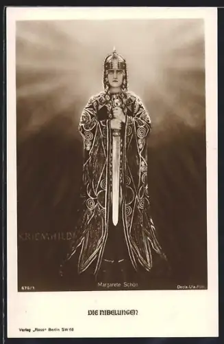 AK Schauspielerin Margarete Schön als Kriemhild in Die Nibelungen