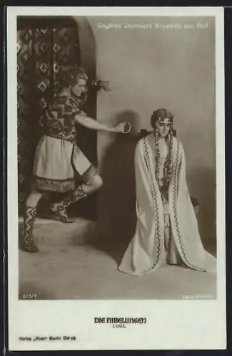 AK Siegfried und Kriemhild beim Überreichen des Reif, Paul Richter und Margarete Schön in Die Nibelungen