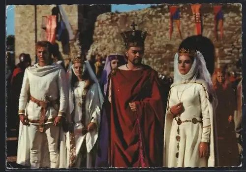 AK Uwe Beyer, Maria Marlow, Rolf Henninger & Karin Dor in Die Nibelungen I. Teil - Siegfried, Nr. 9