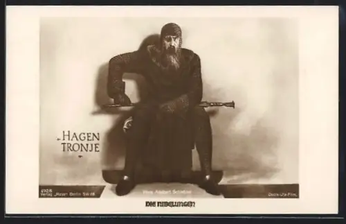 AK Die Nibelungen, Hans Adalbert Schlettow in seiner Rolle als Hagen von Tronje