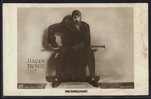 AK Die Nibelungen, Hans Adalbert Schlettow in seiner Rolle als Hagen von Tronje