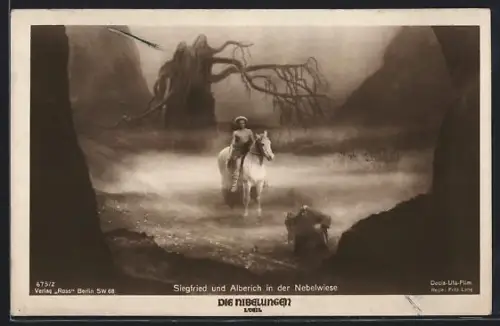 AK Die Nibelungen I. Teil, Siegfried und Alberich in der Nebelwiese