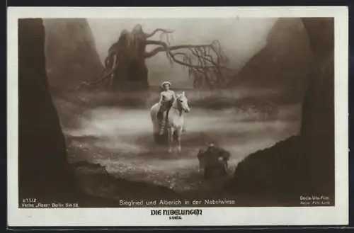 AK Die Nibelungen I. Teil, Siegfried und Alberich in der Nebelwiese
