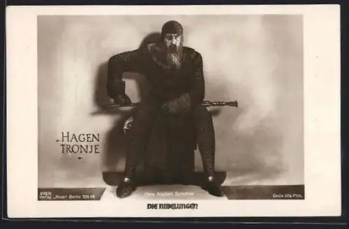 AK Die Nibelungen, Hans Adalbert Schlettow in seiner Rolle als Hagen von Tronje