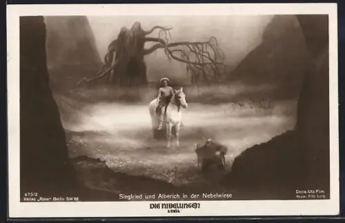 AK Die Nibelungen, 1. Teil, Siegfried und Alberich in der Nebelwiese