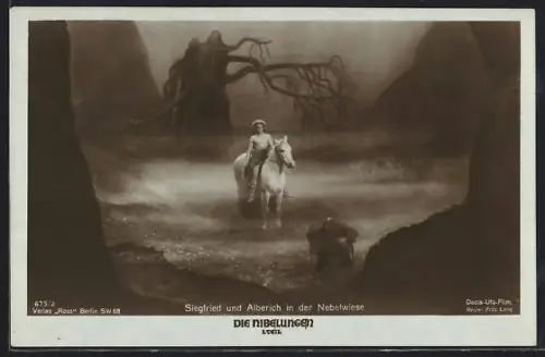 AK Die Nibelungen, 1. Teil, Siegfried und Alberich in der Nebelwiese