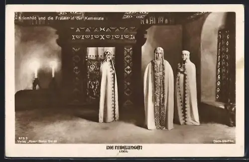 AK Die Nibelungen, I. Teil, Kriemhild mit den Frauen in der Kemenate