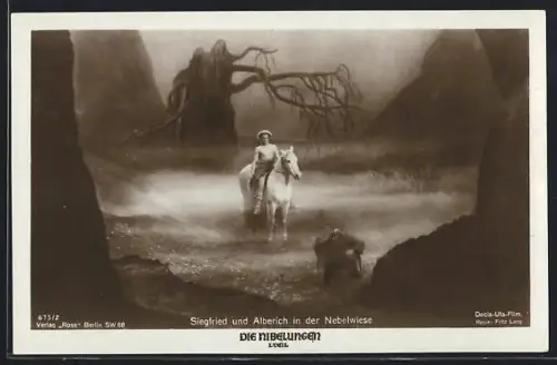 AK Die Nibelungen I. Teil, Siegfried und Alberich in der Nebelwiese