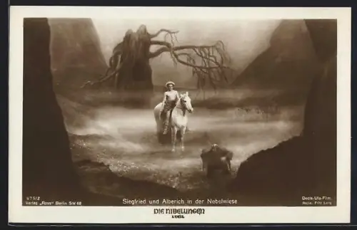 AK Die Nibelungen I. Teil, Siegfried und Alberich in der Nebelwiese