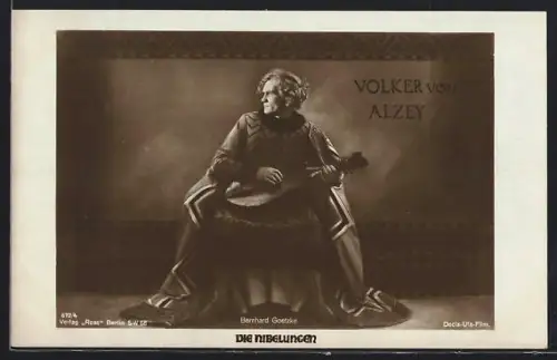 AK Die Nibelungen, Schauspieler Bernhard Goetzke als Volker von Alzey