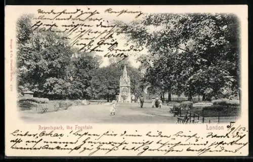 AK London, Regentspark, The Fountain