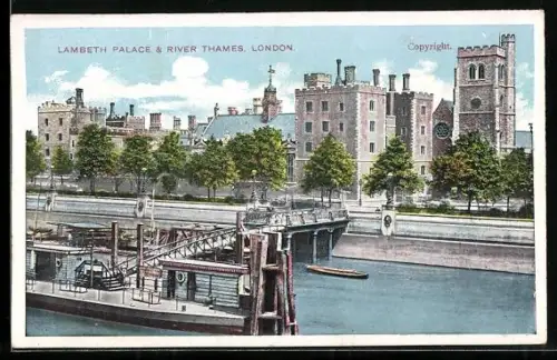 AK London, Lambeth Palace & River Thames
