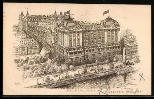 Künstler-AK London, The Hotel Cecil