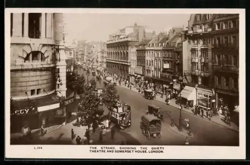 AK London, The Strand showing the Gaiety, Theatre and Somerset House