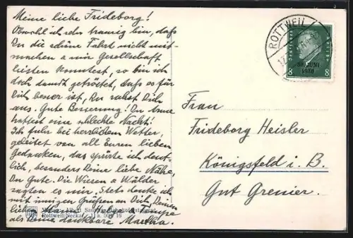 AK Rottweil a. Neckar, Strassenpartie mit Standbild