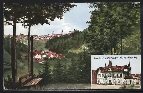 AK Freudenstadt, Gasthof und Pension Murgtäler Hof, Ortsansicht mit Christophstal