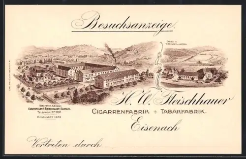 Lithographie Eisenach, Zigarrenfabrik u. Tabakfabrik H. W. Fleischhauer