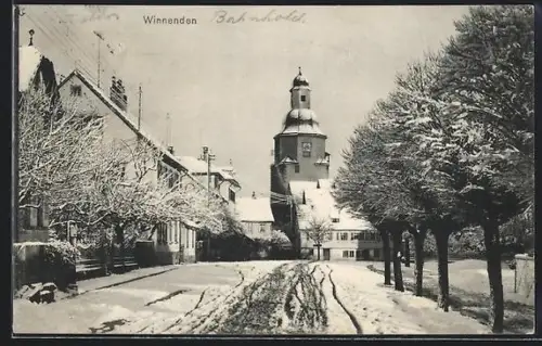 AK Winnenden, Wallenstrasse im Winter