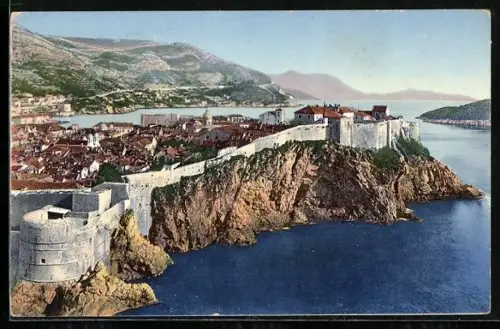 AK Ragusa, Ansicht mit Mauer