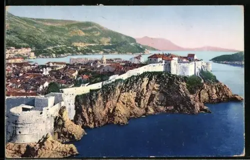 AK Ragusa, Ansicht mit Mauer