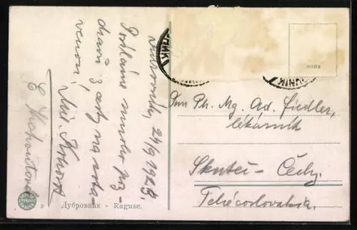 AK Ragusa, Ansicht mit Mauer