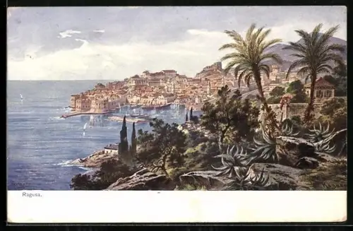 Künstler-AK Friedrich Perlberg: Ragusa, Gesamtansicht