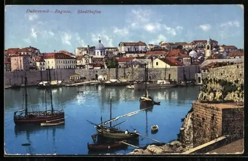 AK Ragusa, Partie im Stadthafen, Segelboote