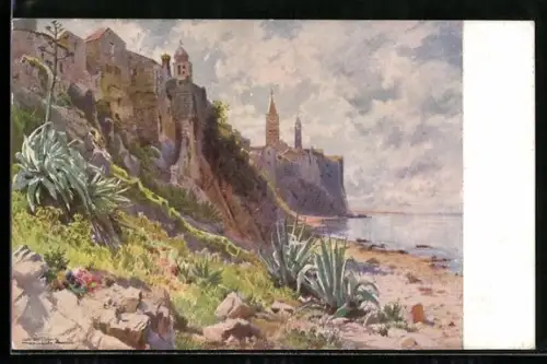 AK Arbe, Ortsansicht von der Santa Eufemia-Bucht