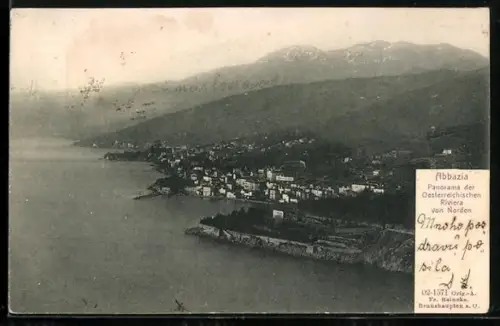 AK Abbazia, Panorama der österreichischen Riviera von Norden