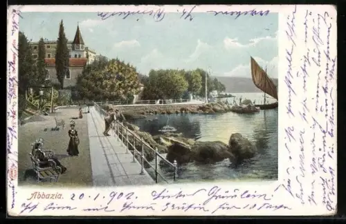 AK Abbazia, Partie im Ort