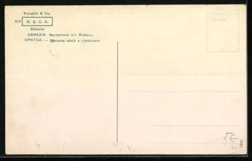 AK Abbazia, Nordstrand mit Rathaus