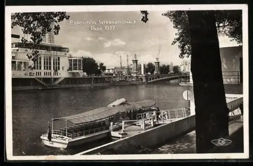 AK Paris, Exposition Internationale 1937, L`Embarcadere des Vedettes