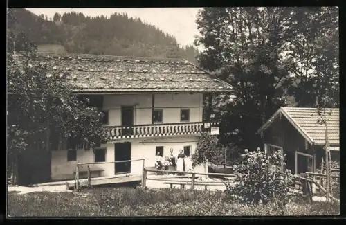 AK Ramsau, Gasthof Wimbachlehen mit Familie