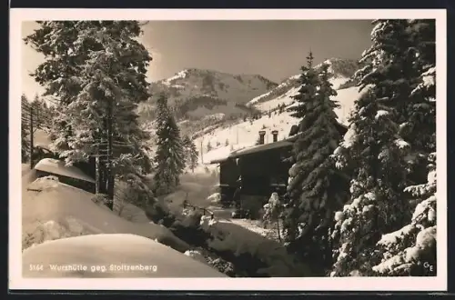 AK Schliersee, Wurzhütte, Blick zur Wurzhütte gegen Stolzenberg, Winterlandschaft