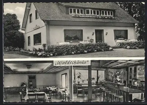 AK Bahlum b. Syke, Das Gasthaus Waldschänke v. Horst Hustedt mit Innenansichten