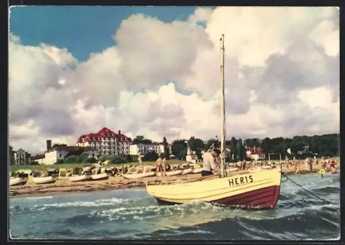 AK Heringsdorf, Seebad mit FDGB-Heim Solidarität