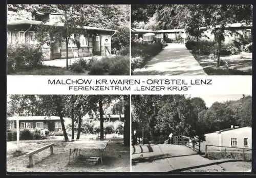 AK Malchow /Waren, Ferienzentrum Lenzer Krug, Bungalows, Spiel- und Sportanlage