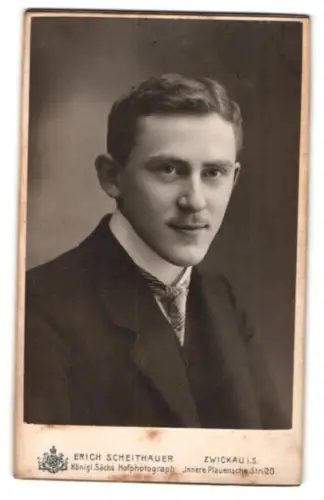Fotografie Erich Scheithauer, Zwickau, Innere Plauensche Str. 20, Porträt eines jungen Mannes