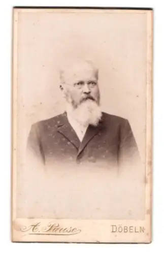 Fotografie A. Pause, Döbeln, Bahnhofstr., Porträt eines älteren Herrn